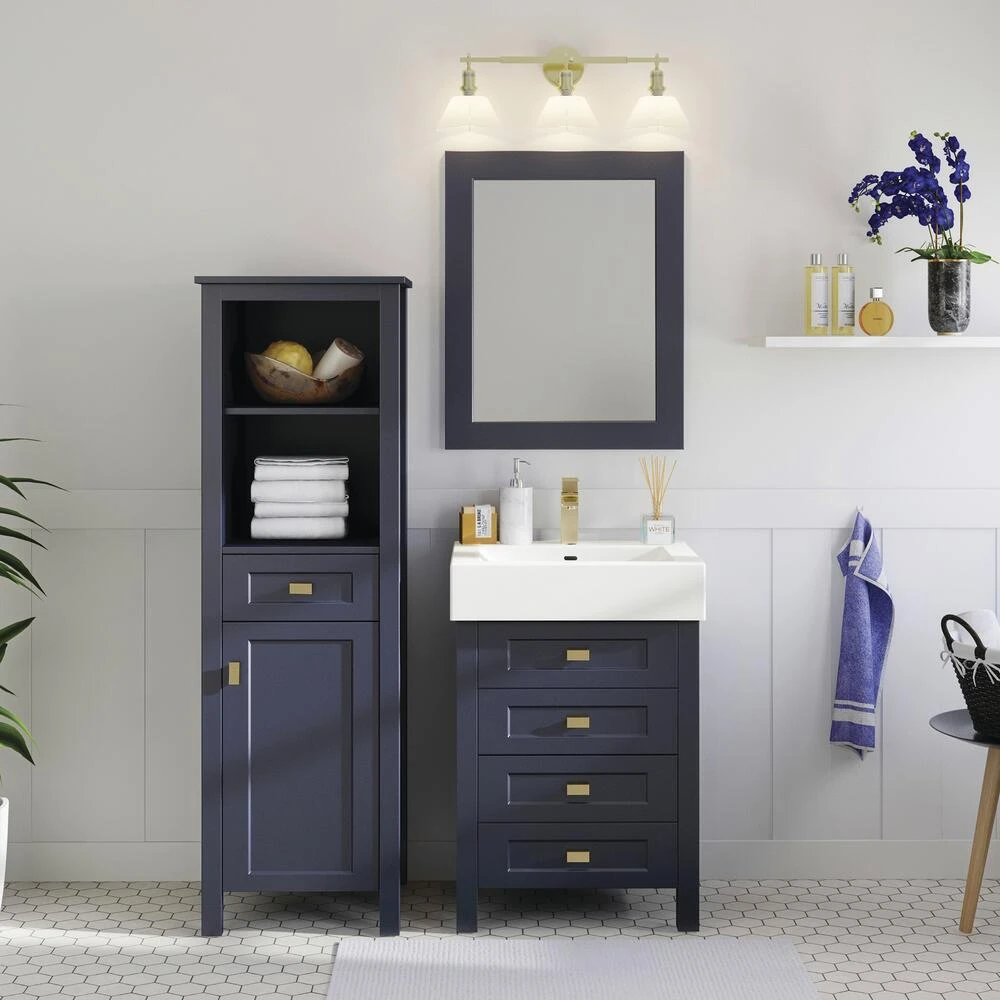 MagickWoods Montgomery 19"W X 18-1/2"D X 60"H Midnight Blue Linen Cabinet 8 MagickWoods Montgomery 19"W X 18-1/2"D X 60"H Midnight Blue Linen Cabinet - Image 6