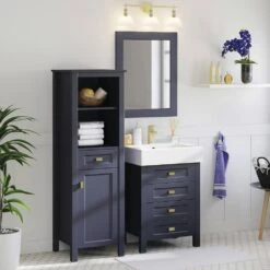 MagickWoods Montgomery 19"W X 18-1/2"D X 60"H Midnight Blue Linen Cabinet 24 MagickWoods Montgomery 19"W X 18-1/2"D X 60"H Midnight Blue Linen Cabinet -Valpar Bathroom Shop 31019 scene2 mw 1800x1800