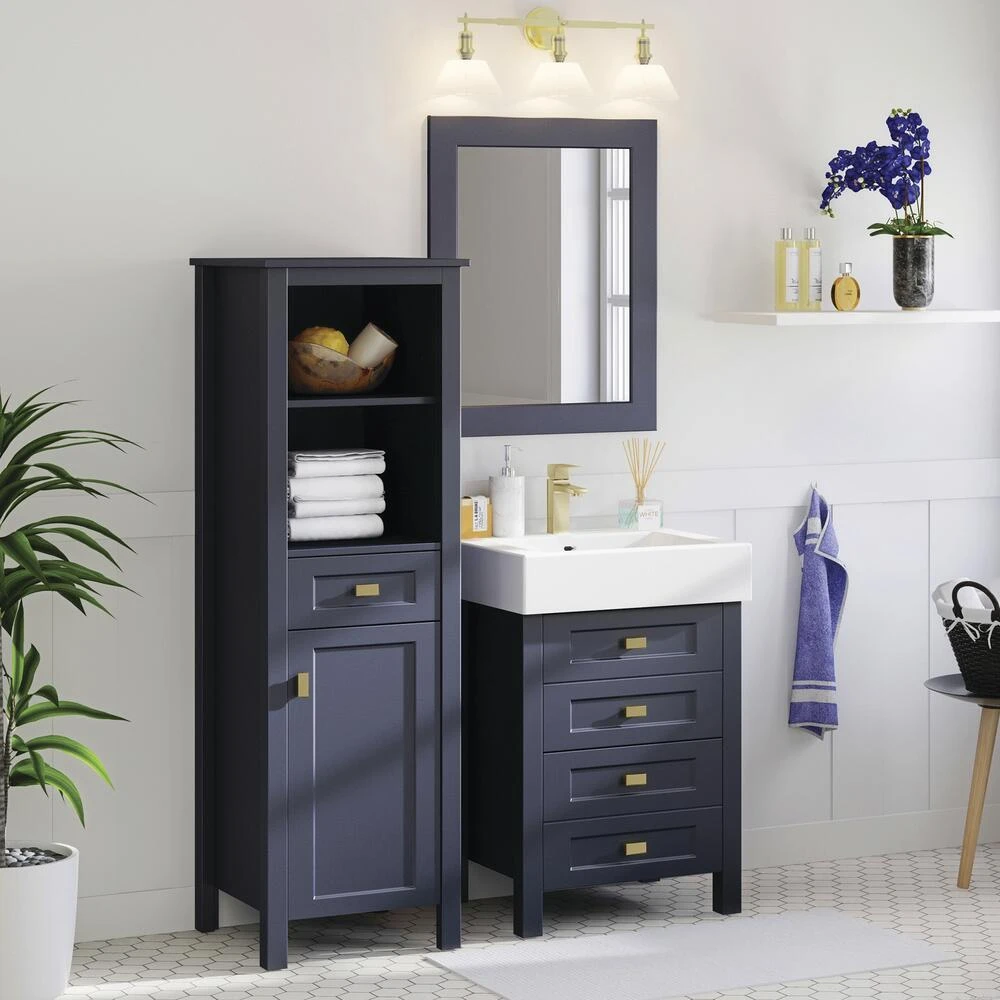 MagickWoods Montgomery 19"W X 18-1/2"D X 60"H Midnight Blue Linen Cabinet 9 MagickWoods Montgomery 19"W X 18-1/2"D X 60"H Midnight Blue Linen Cabinet - Image 7
