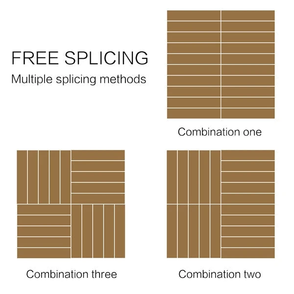 Topeakmart 12''x12''Interlocking Wood Flooring Tiles Indoor & Outdoor For Patio Garden Deck Poolside Pack Of 27 Natural Wood 13 Topeakmart 12''x12''Interlocking Wood Flooring Tiles Indoor & Outdoor For Patio Garden Deck Poolside Pack Of 27 Natural Wood - Image 11