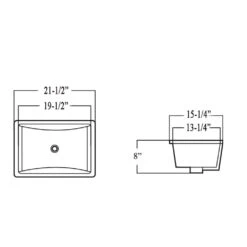 21-1/2 In. X 15-1/4 In. Rectrangle Undermount Vitreous Glazed Ceramic Lavatory Vanity Bathroom Sink Pure White -Valpar Bathroom Shop 35143a43ca247f2283ebafc629aa9fa3 1800x1800