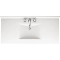 Contour 49 In. W X 22 In. D Solid Surface Vanity Top With Sink In White