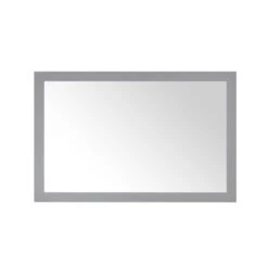 46.00 In. W X 30.00 In. H Framed Rectangular Bathroom Vanity Mirror In Pebble Grey