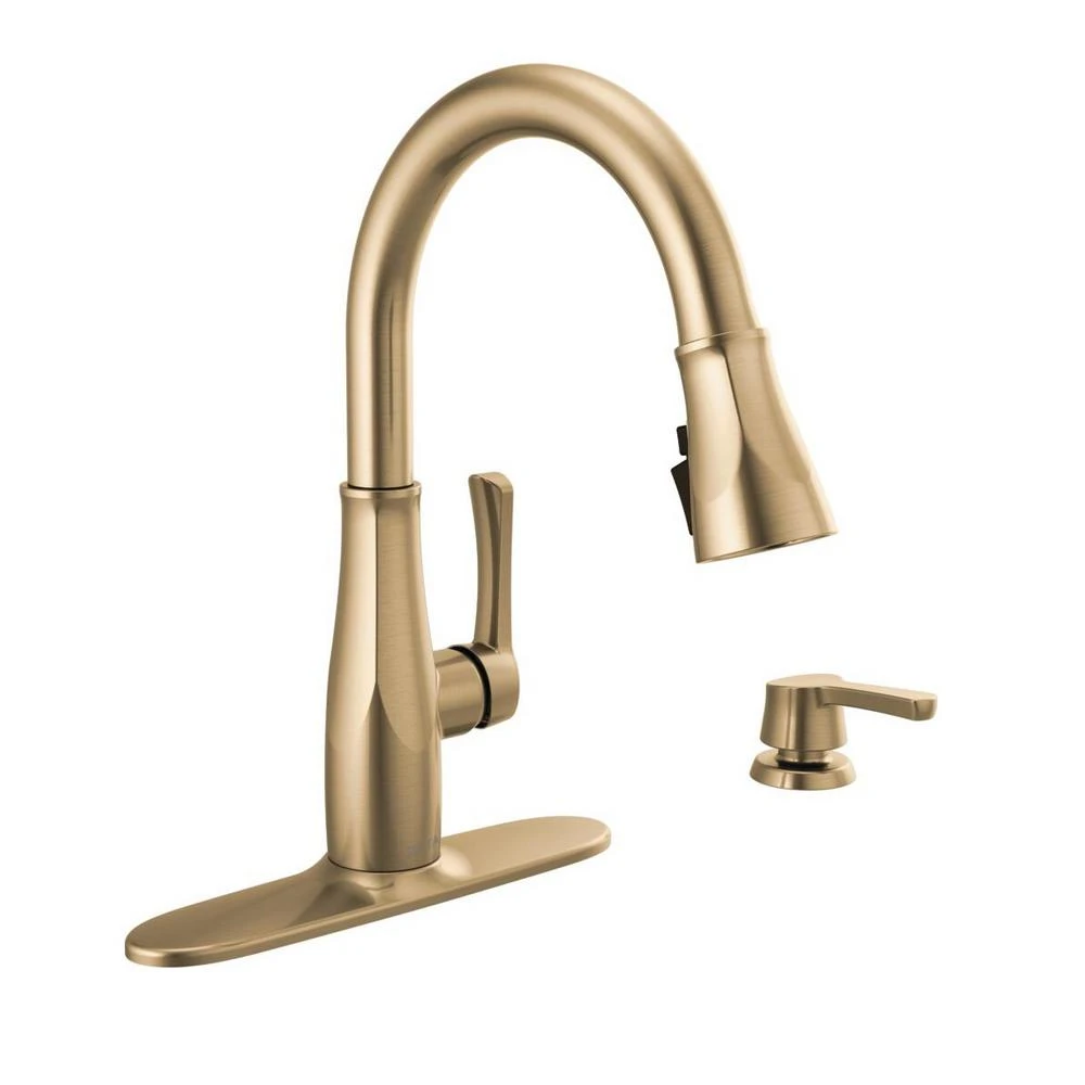 Owendale Single-Handle Pull-Down Sprayer Kitchen Faucet With ShieldSpray Technology In Champagne Bronze 3 Owendale Single-Handle Pull-Down Sprayer Kitchen Faucet With ShieldSpray Technology In Champagne Bronze