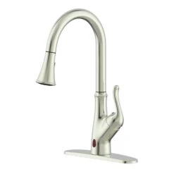 Brisbane Single-Handle Pull Down Sprayer Sensor Kitchen Faucet Brushed Nickel