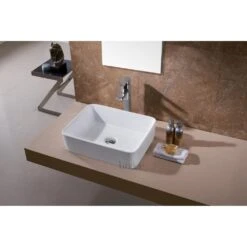 LUXIER Rectangular Bathroom Ceramic Vessel Sink Art Basin In White -Valpar Bathroom Shop 4563acce957204dba9c35f042d5377c0 1800x1800