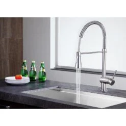 Carriage Single Handle Standard Kitchen Faucet In Brushed Nickel 17 Carriage Single Handle Standard Kitchen Faucet In Brushed Nickel -Valpar Bathroom Shop 45bd2bed7176a4e210399fb324e97920 1800x1800