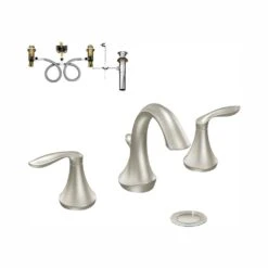 Eva 8 In. Widespread 2-Handle Bathroom Faucet Trim Kit With Valve In Brushed Nickel