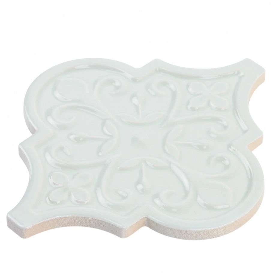 Bond Tile Roma Florid Blue 6.25 In. X 7.25 In. Ceramic Arabesque Wall Tile (30 Pieces 4.84 Sq. Ft. / Box) 7 Bond Tile Roma Florid Blue 6.25 In. X 7.25 In. Ceramic Arabesque Wall Tile (30 Pieces 4.84 Sq. Ft. / Box) - Image 5