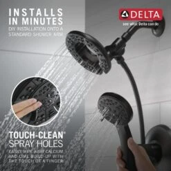 In2ition Two-in-One 4-Spray 6 In. Dual Wall Mount Fixed And Handheld Shower Head In Matte Black -Valpar Bathroom Shop 48478227619a6b78561a3caa0d317d0b 1800x1800