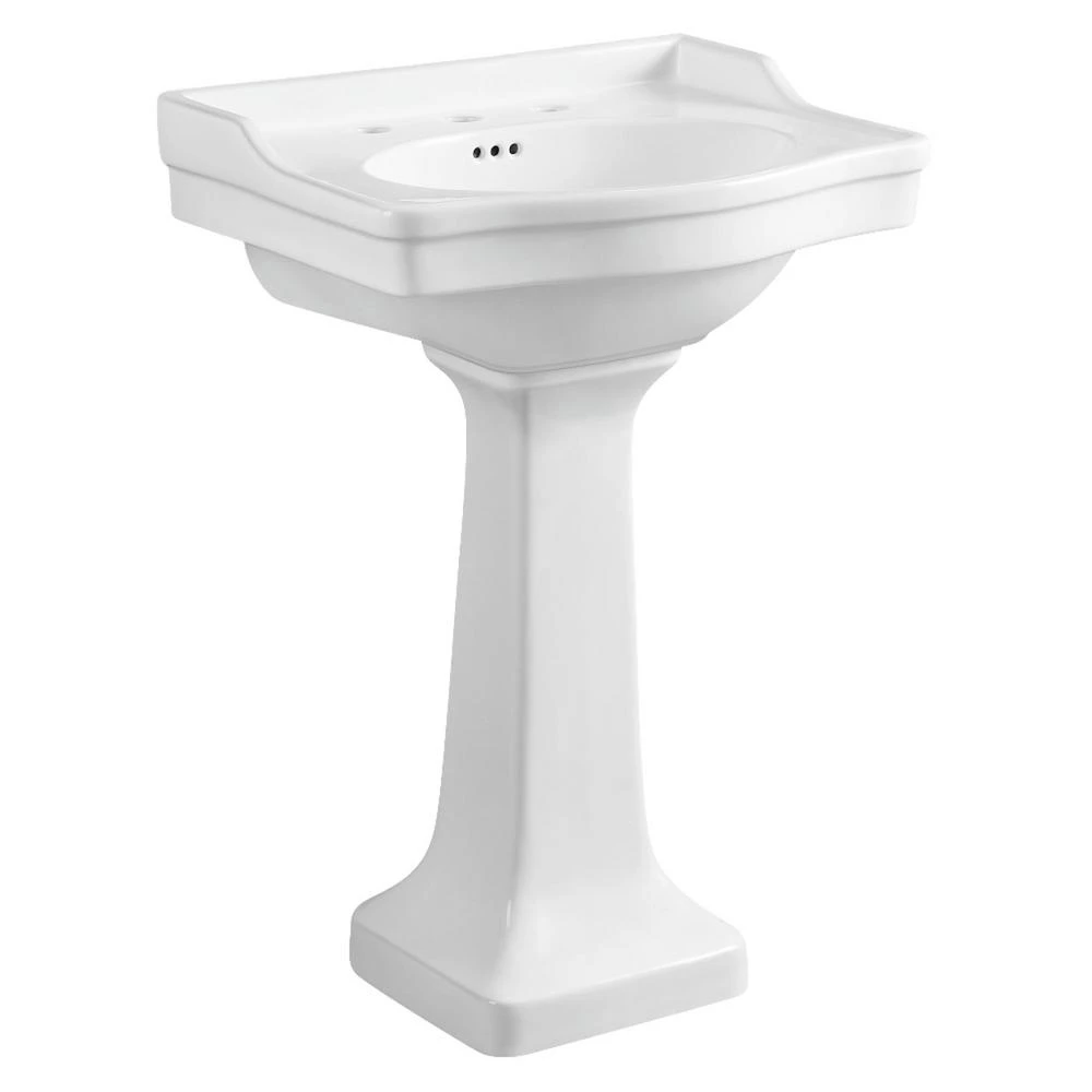 Kingston Brass Traditional Pedestal Combo Bathroom Vessel Sink In White With 8 In. Widespread 3 Kingston Brass Traditional Pedestal Combo Bathroom Vessel Sink In White With 8 In. Widespread