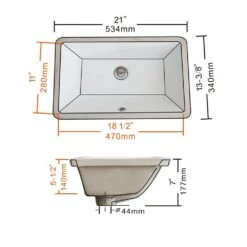 Boyel Living 21 In. X 13 In. Ceramic Rectangular Lavatory Undercounter Bathroom Sink In White -Valpar Bathroom Shop 4b3a1b9636befae453e96a3612895542 1800x1800