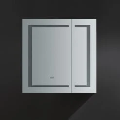 Spazio 30 In. W X 30 In. H Recessed Or Surface Mount Medicine Cabinet With LED Lighting And Mirror Defogger -Valpar Bathroom Shop 4c2de30ad8f30cbf986ea9ed2db2596b 1800x1800