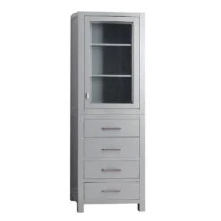 Avanity Modero 24"W X 20"D X 71"H Chilled Gray Linen Cabinet