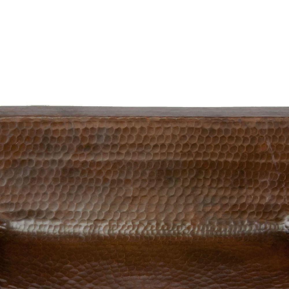 Premier Copper Products Under-Counter Rectangle Hammered Copper Bathroom Sink In Oil Rubbed Bronze 9 Premier Copper Products Under-Counter Rectangle Hammered Copper Bathroom Sink In Oil Rubbed Bronze - Image 7