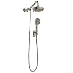 6-spray 7 In. Dual Shower Head And Handheld Shower Head With Low Flow In Brushed-Nickel