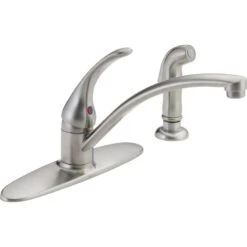 Foundations Single-Handle Standard Kitchen Faucet With Side Sprayer In Chrome -Valpar Bathroom Shop 55bbb8ba6deddd87bb9d4610f5509ca5 1800x1800