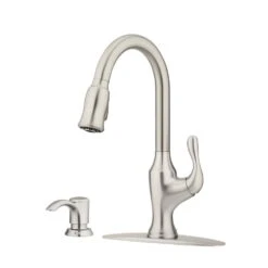 Deming Single-Handle Pull-Down Sprayer Kitchen Faucet In Spot Defense Stainless Steel