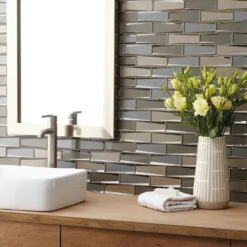 Daltile Premier Accents Frost Linear 12 In. X 13 In. X 8 Mm Glass Mosaic Wall Tile (0.96 Sq. Ft. / Piece) -Valpar Bathroom Shop 5758bb23be786c826006afaefbe19c06 1800x1800