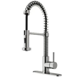 Edison Single-Handle Pull-Down Sprayer Kitchen Faucet With Deck Plate In Matte Black 15 Edison Single-Handle Pull-Down Sprayer Kitchen Faucet With Deck Plate In Matte Black -Valpar Bathroom Shop 59153f9a85b108fd0cd581ccfd56047f 1800x1800