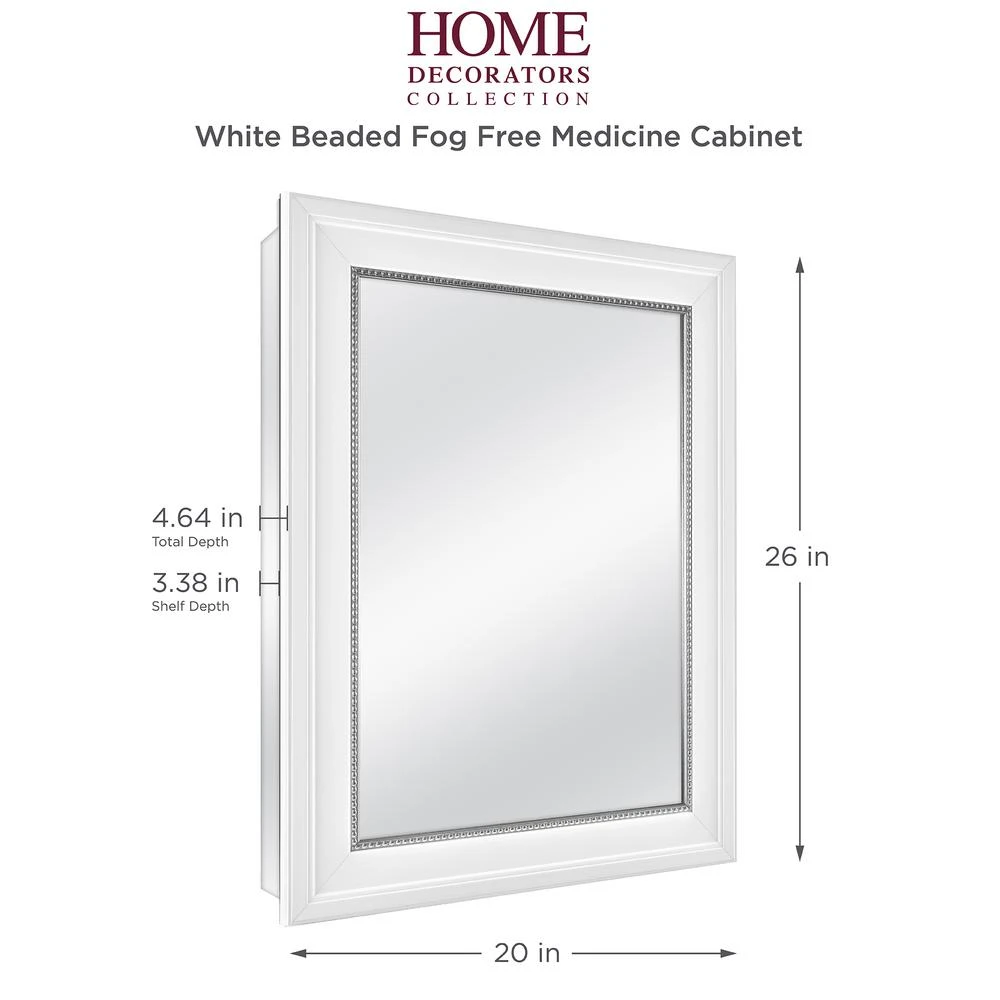 20 In. X 26 In. Fog Free Recessed Or Surface Mount Medicine Cabinet In White 7 20 In. X 26 In. Fog Free Recessed Or Surface Mount Medicine Cabinet In White - Image 5