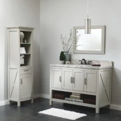 Foremost® Rayna 20"W X 15"D X 68"H Gray Linen Cabinet -Valpar Bathroom Shop 6050438 6050440 6775477 Roomscene 1 1800x1800