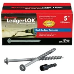 FastenMaster #0 X 5-in Gray Ecoat Hex-Head Interior/Exterior Structural Wood Screws (50-Count)