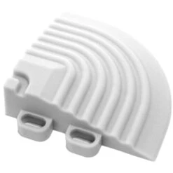 Swisstrax 2.5 In. X 2.5 In. Artic White Corner Edging For 15.75 In. Swisstrax Modular Tile Flooring (2-Pack)