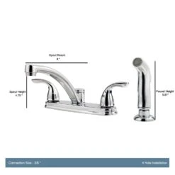 Delton 2-Handle Standard Kitchen Faucet With Side Sprayer In Polished Chrome 10 Delton 2-Handle Standard Kitchen Faucet With Side Sprayer In Polished Chrome -Valpar Bathroom Shop 64b99018ce5bfdfab896c35012ec8751 1800x1800