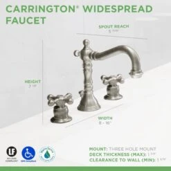 Symmons Carrington Satin Nickel 2-handle Widespread WaterSense Bathroom Sink Faucet -Valpar Bathroom Shop 671256521368 11104610 1800x1800