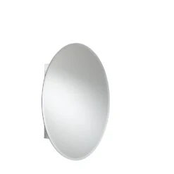 21 In. X 31 In. Recessed Or Surface Mount Single Door Oval Medicine Cabinet