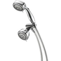 7-Spray 3.4 In. Dual Wall Mount Fixed And Handheld Shower Head In Chrome