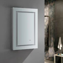 Spazio 24 In. W X 36 In. H Recessed Or Surface Mount Medicine Cabinet With LED Lighting, Mirror Defogger And Left Hinge -Valpar Bathroom Shop 716dfc082047932904a67eb7e7841032 1800x1800