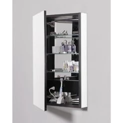 Robern PL Series 23.25-in X 39.38-in Rectangle Surface Mirrored Medicine Cabinet With Outlet