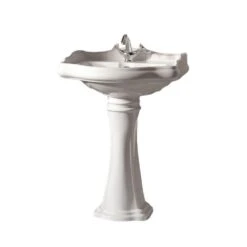 WS Bath Collections Heritage WSBC Bathroom Pedestal In Ceramic White