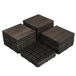 Topeakmart Pack Of 27 Interlocking Wood Flooring Tiles Indoor & Outdoor For Patio Garden Deck Poolside 12''x12'' Dark Brown -Valpar Bathroom Shop 7c6565e9 7bfd 473d 8edd b0d986826899 1.cbf1f79e75b67097a8d9f16d4707a939 1800x1800