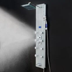 AKDY 52-in Brushed Stainless Steel 8-Spray Shower Panel System (Valve Included) -Valpar Bathroom Shop 810764026914 10486030 1800x1800