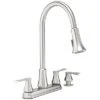 Project Source Stainless Steel 2-Handle Deck Mount Pull-Down Handle/Lever Commercial/Residential Kitchen Faucet (Deck Plate Included)