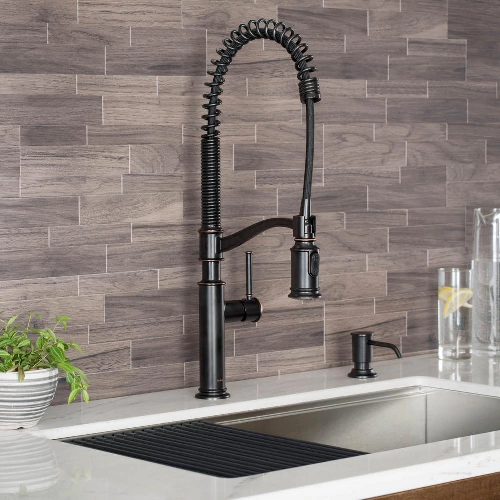 Sellette Single-Handle Pull-Down Sprayer Kitchen Faucet With Dual Function Sprayhead In Oil Rubbed Bronze 4 Sellette Single-Handle Pull-Down Sprayer Kitchen Faucet With Dual Function Sprayhead In Oil Rubbed Bronze - Image 2