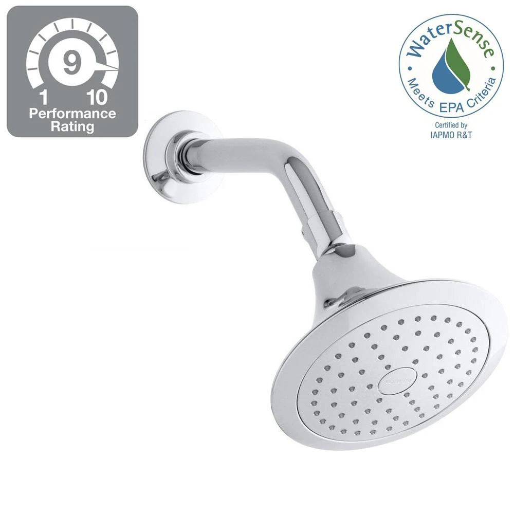 Forte 1-Spray 5.5 In. Single Wall Mount Fixed Shower Head In Polished Chrome 5 Forte 1-Spray 5.5 In. Single Wall Mount Fixed Shower Head In Polished Chrome - Image 3