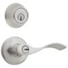 Kwikset Balboa Satin Nickel Single-Cylinder Deadbolt Universal Keyed Entry Door Handle Combo Pack (1 Handle And 1 Deadbolt) -Valpar Bathroom Shop 883351276542 1800x1800