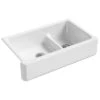 KOHLER Whitehaven 35.5-in X 21.56-in White Double Offset Bowl Tall (8-in Or Larger) Drop-In Apron Front/Farmhouse Residential Kitchen Sink -Valpar Bathroom Shop 885612206060 1800x1800