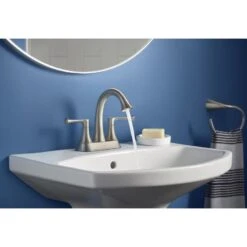 KOHLER Lilyfield Brushed Nickel 2-Handle 4-in Centerset WaterSense Bathroom Sink Faucet With Drain -Valpar Bathroom Shop 885612574589 08332857 1800x1800