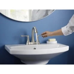 KOHLER Lilyfield Brushed Nickel 2-Handle 4-in Centerset WaterSense Bathroom Sink Faucet With Drain -Valpar Bathroom Shop 885612574589 08393774 1800x1800