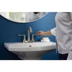 KOHLER Lilyfield Brushed Nickel 2-Handle 4-in Centerset WaterSense Bathroom Sink Faucet With Drain -Valpar Bathroom Shop 885612574589 16342311 1800x1800