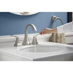 KOHLER Ridgeport Vibrant Brushed Nickel 2-Handle 4-in Centerset WaterSense Bathroom Sink Faucet With Drain 13 KOHLER Ridgeport Vibrant Brushed Nickel 2-Handle 4-in Centerset WaterSense Bathroom Sink Faucet With Drain -Valpar Bathroom Shop 885612693242 10659083 1800x1800