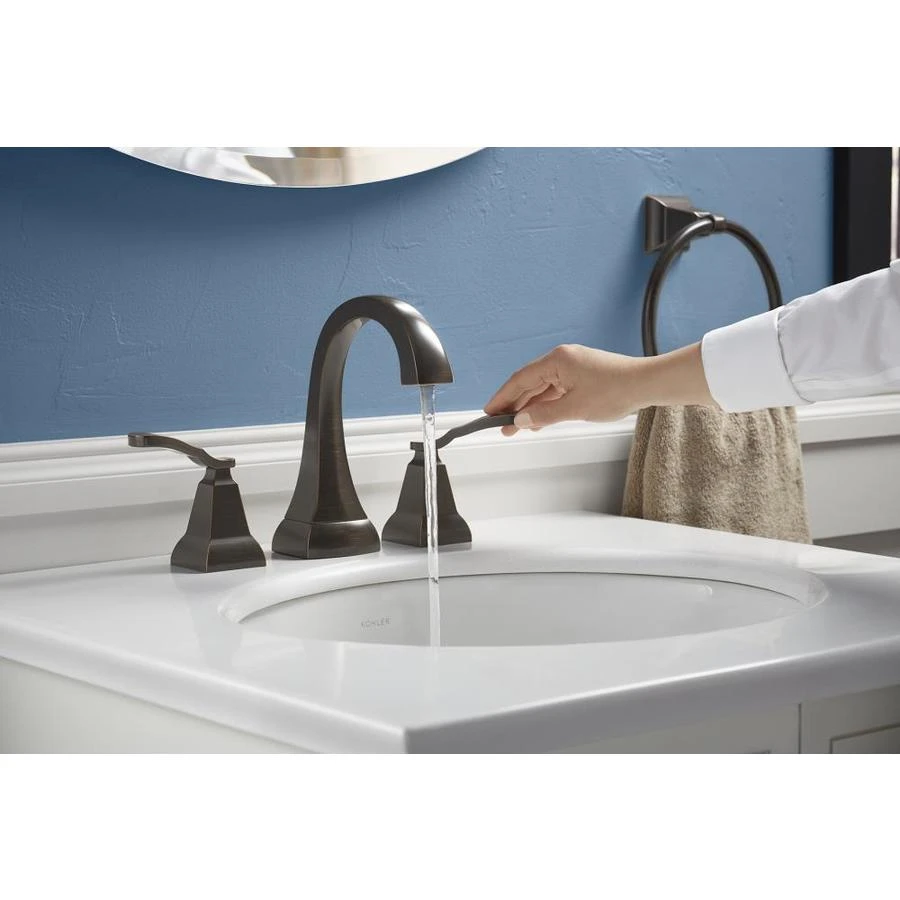 KOHLER Ridgeport Vibrant Brushed Nickel 2-Handle 4-in Centerset WaterSense Bathroom Sink Faucet With Drain 11 KOHLER Ridgeport Vibrant Brushed Nickel 2-Handle 4-in Centerset WaterSense Bathroom Sink Faucet With Drain - Image 9