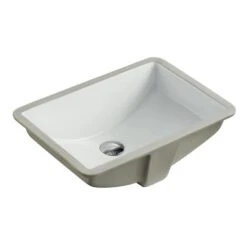 21-1/2 In. X 15-1/4 In. Rectrangle Undermount Vitreous Glazed Ceramic Lavatory Vanity Bathroom Sink Pure White
