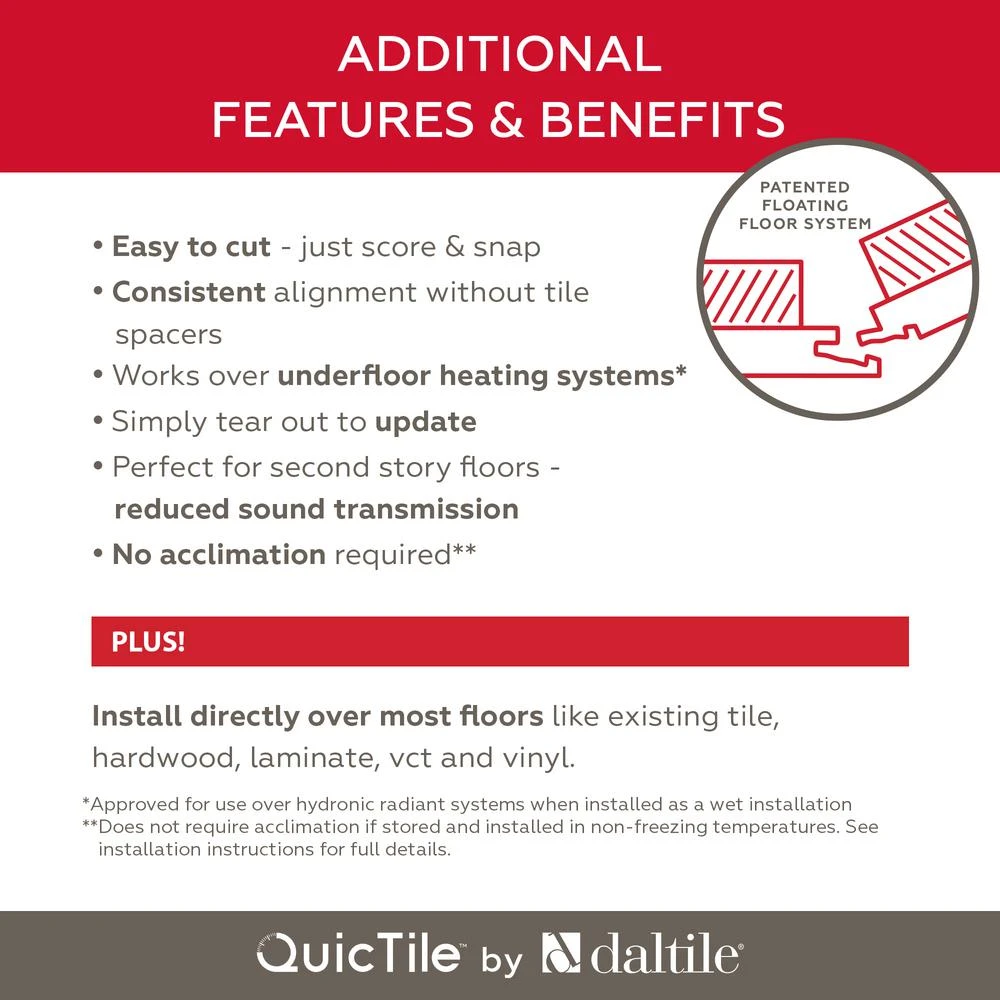 Daltile QuicTile 12 In. X 24 In. Calacatta Marvel Matte Porcelain Locking Floor Tile (9.6 Sq. Ft. / Case) 14 Daltile QuicTile 12 In. X 24 In. Calacatta Marvel Matte Porcelain Locking Floor Tile (9.6 Sq. Ft. / Case) - Image 12