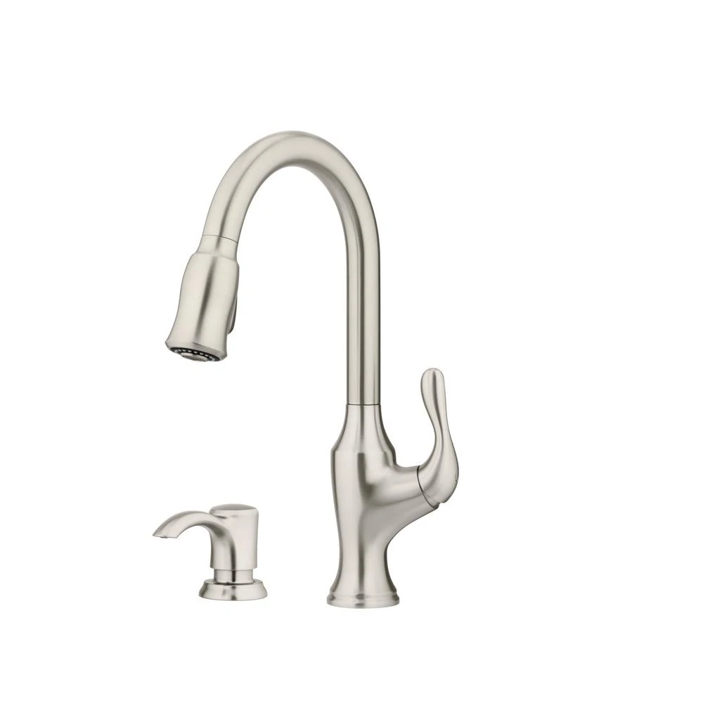 Deming Single-Handle Pull-Down Sprayer Kitchen Faucet In Spot Defense Stainless Steel 5 Deming Single-Handle Pull-Down Sprayer Kitchen Faucet In Spot Defense Stainless Steel - Image 3